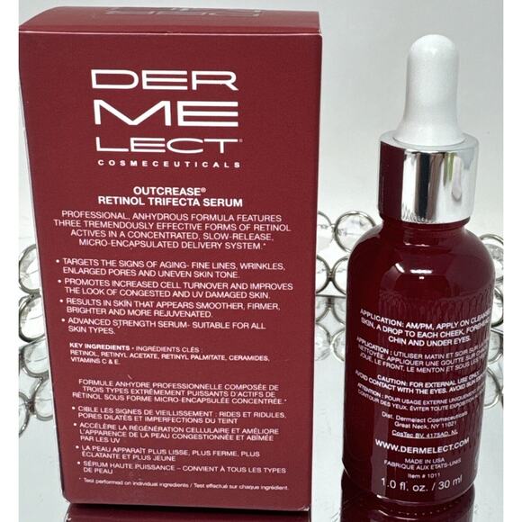 Dermelect Outcrease Retinol Trifecta Serum, 1 fl oz / 30ml NIB - Picture 4 of 5